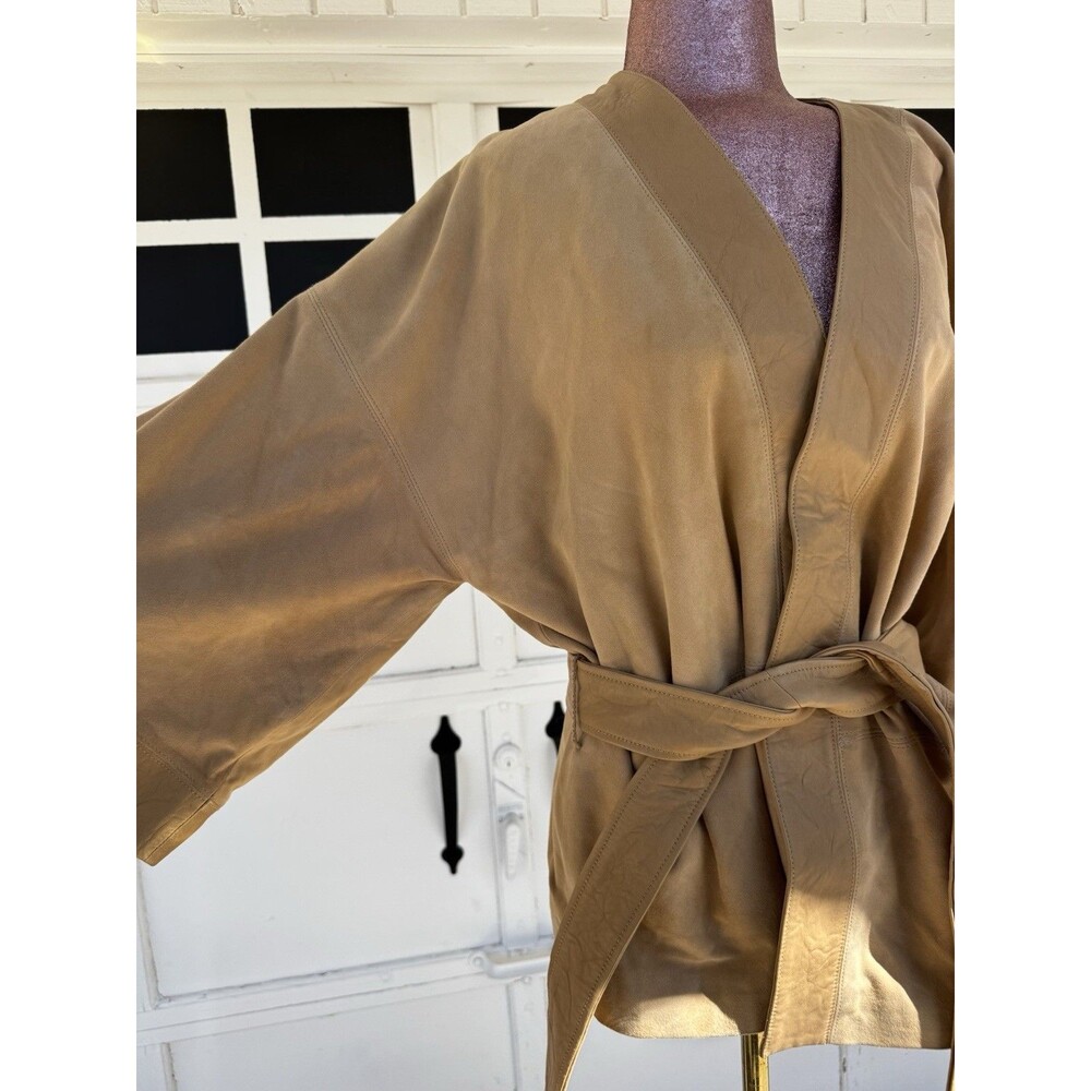 Gap Limited Edition Belted Suede Topper Jacket, khaki SIZE L Kimono Leather Boho - Picture 6 of 13